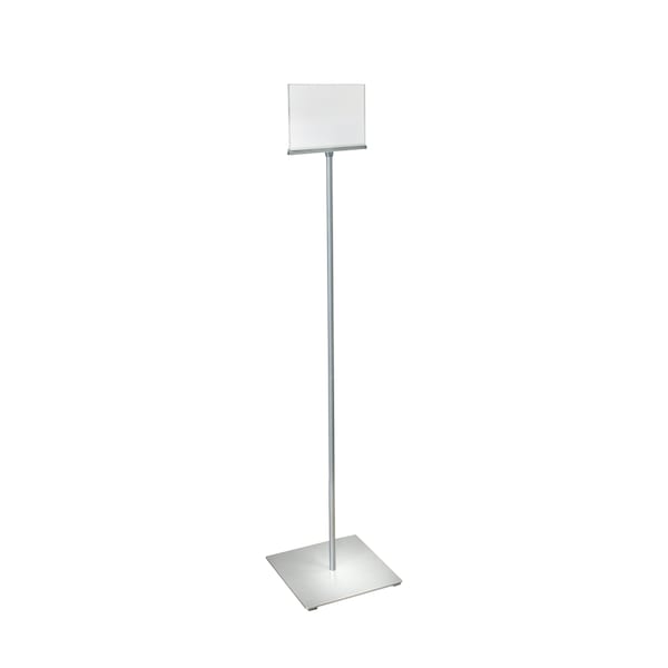 7"x5.5" Pedestal Two-Sided Sign Holder Stand on Square Metal Base